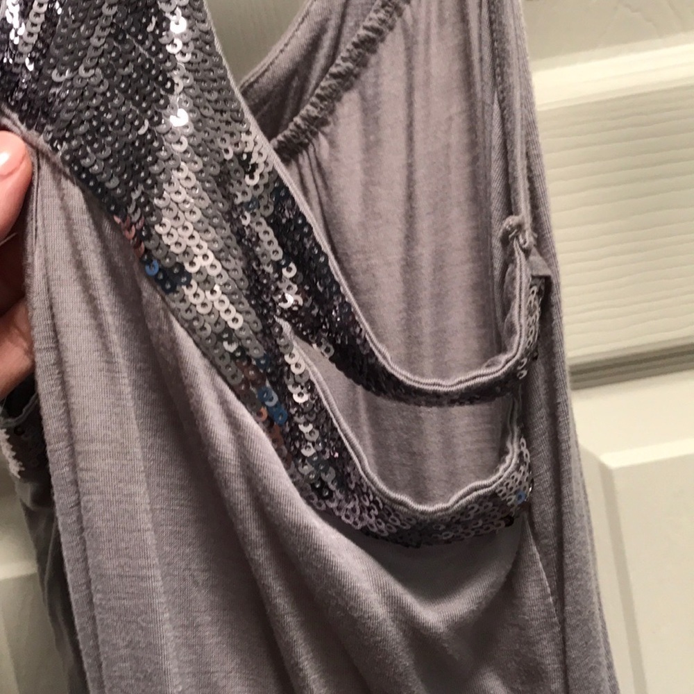 Tramp Silver Sparkle Razorback Tank Top Size Medium - Picture 4 of 6